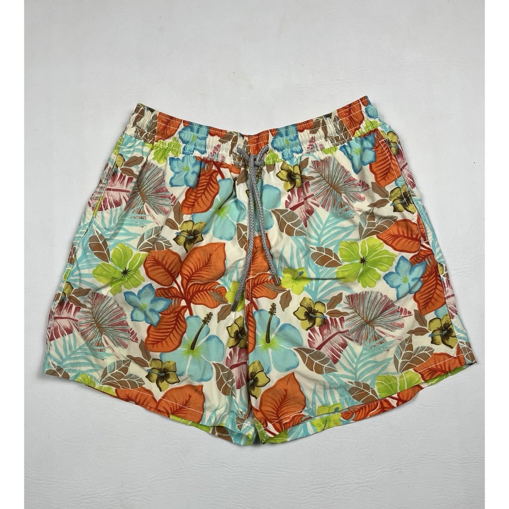 Vilebrequin Moorea Swim Trunks Mens Large Tropical Floral Print Vibrant Shorts